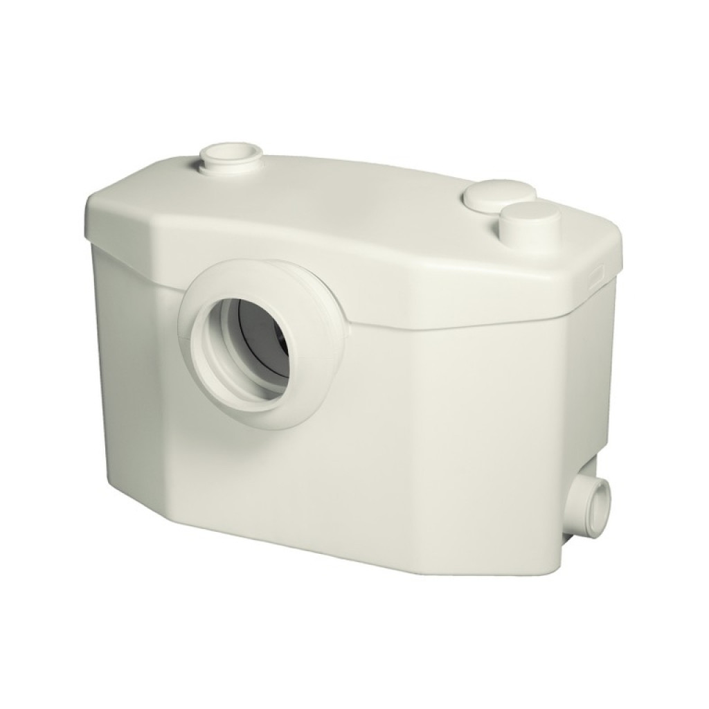 Sanitary sludge pump for toilet, sink, bidet, shower, white
